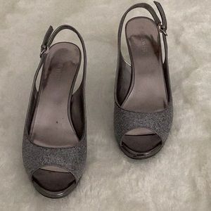 NINE WEST | Gunmetal Sparkly Heels